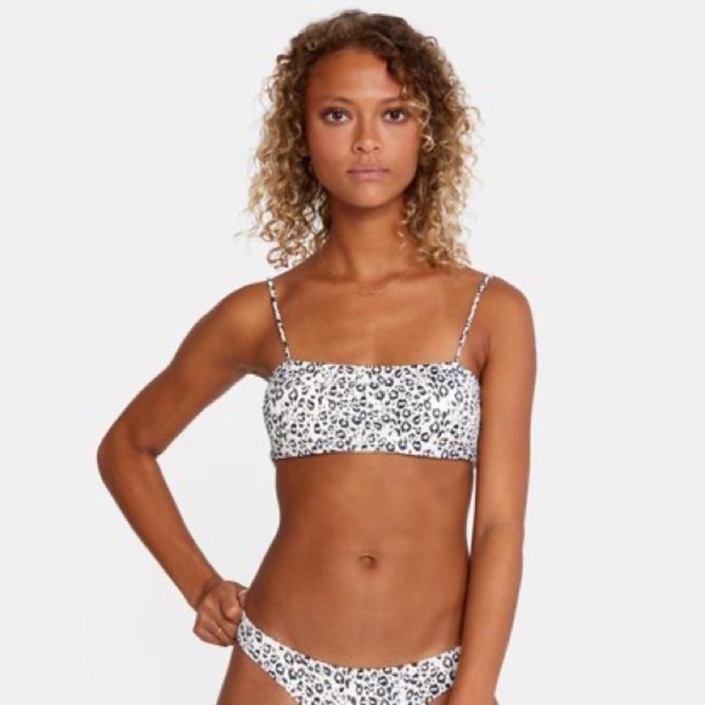 RVCA  Animal Instincts Bandeau Bikini Top S